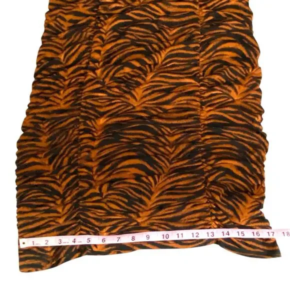 Torrid Studio Knit Shirred Bodycon Dress Brown Tiger Print 14 16 1X NWT Clubwear - Picture 14 of 16
